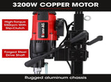 BAUMR-AG 3200W 280mm Wet/Dry Core Drill w/ Wheeled Stand & 102mm Bit Combo, for Concrete Coring Hole V219-DRLCREBM28WA-102