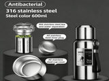 Antibacterial 316 Stainless Steel Vacuum Flask 600ml Tea Infuser & Insulated Bottle for Hot/Cold V1188-MS-306-004