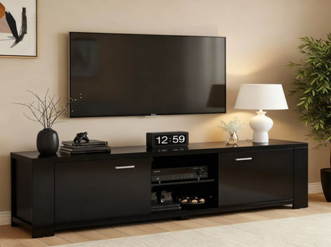 Artiss TV Cabinet Entertainment Unit 160cm Black Maxi FURNI-N-MAXI-TV160N-BK-AB