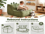 Artiss Floor Sofa Armless Chenille No Assembly Removable Cover Green SBED-N-02-GN