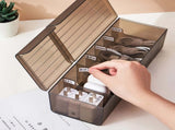 Data Cable Organizer Box, 7 Compartments Charge Cable Management Storage Box, USB Cord Sorter Desk V1189-LWWAL-20260401-06365