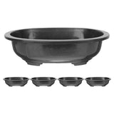 Large Capacity Black Plastic Planter Pot with Drainage Hole for Home Use 5 Pieces V1369-AZ3-W-17073