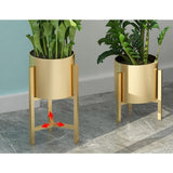 SOGA 4X 45CM Gold Metal Plant Stand with Flower Pot Holder Corner Shelving Rack Indoor Display FPOTH47GLDX4