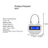 3X Smart Time Lock LCD Display Time Lock Multifunction Electronic, USB Rechargeable Temporary V1366-AZ2-W-15682