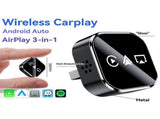 3-in-1 Wireless CarPlay Adapter AirPlay CarPlay Android Auto USB Dongle Plug and Play Wired CarPlay V1189-LC-QP-00395