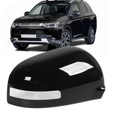 Rearview Mirror Cover High Strength Gloss Black Door Mirror Cover Replacement for Mitsubishi V1189-LC-QP-00465