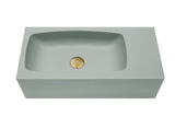 New Concrete Cement Wash Basin Counter Top Matte Mint Green Wall Hung Curved Basin V549-6530ACONMINT