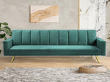 Levede Sofa Bed Convertible Velvet Lounge Recliner Couch Sleeper 3 Seater Green SOFABED1005-GN