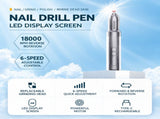 Electric Nail Drill Pen with Charging Base for Shaping Thick Nails, Removing Cuticles and Gel V1341-ZY-5Y969YWV-SILVER