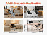 Saddle Rolling Stool, PU Leather Rolling Stool with Backrest, 360&deg Swivel Drafting Stool with V952-MADHSJSMADYKGSSYWV0