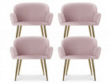 Artiss Dining Chairs Set of 4 Velvet Armchair Pink UPHO-C-DIN-5220-VEL-PKX4