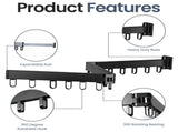 Wall Mounted Clothes Drying Rack - Foldable Space Saving Laundry Hanger - Trifold Expandable, V1370-AZ4-06386