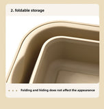 Collapsible Picnic Basket with Mini Table Lid Portable Folding Storage Crate with Cup Holders and V888-ELOSUNG41587