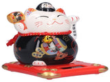 6in Fortune Cat Ceramic Waving Lucky Cat Ornament Home Decoration for Bedroom Car OfficeType 3 V1294-YM0523-3115210229413