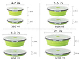 4-Piece Food Storage Container Set - Lunch - Collapsible Food Container - Round Silicone Lunch V1188-MS-313-1060