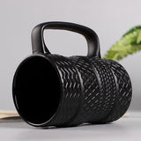 3D Black Tire Shaped Mug, Large Frosted Ceramic Coffee and Tea Cup with Stainless Steel Interior, V1369-AZ3-W-22357