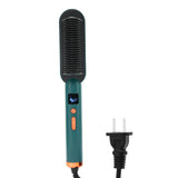 Negative Ion Electric Hair Comb Brush Dual Purpose Hair Straightener Curler Styling Tool GreenUS V1294-YM0901-3113210117714