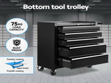 Giantz 15 Drawers Tool Chest Trolley Toolbox 2-in-1 Storage Black TB-15DR-105-BK