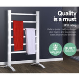 Devanti Electric Heated Towel Rail Rack 6 Bars with Timer Clothes Dry Warmer TW-C-F-ALUM-TM