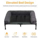 P&P Pet Cot with Bolster Support and Breathable Mesh Design for Dogs to Lounge V767-P-XD128-GY-XLG1