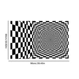 Black and White Checkered 3D Visual Effect Floor Rug Mat Bedroom Carpet for Kids Room Nursery V1294-YM0716-10071784