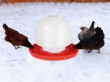 Poultry Waterer,Plastic Chicken Water Bucket with Handle,Auto Drinking Dispenser for Coop,White Body V1366-AZ2-W-17027