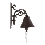 Outdoor Dinner Bell, Rustic Large Cast Iron Wall Mounted Metal Door Bell for Farm House Outside V1370-AZ4-10414