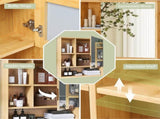 Bamboo Wall Medicine Cabinet Mirror 55.5cm 5 Shelf V178-66789