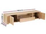 Artiss 180cm TV Unit Entertainment Unit Storage Drawer Cabinet Pine FUR-S-CT09-TV180-WD-AB