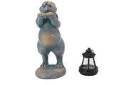 Bunny Figurine with Solar Lantern Resin Bunny Statue Light Auto Light Sensing for Outdoor Garden V1294-YM0901-3111250023611