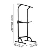 Centra Power Tower Pull Up Bar Dip Station Adjustable Home Gym 150kg Black SP1100-BK-AU