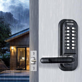 Mechanical Keyless Entry Door Lock, 14 Digit Keypad, Water-proof Zinc Alloy, Double-sided Embedded V952-JXMMSQRSSZMMUEQJ6V0