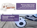 EQUIPMED 4 Function Medical Bed, w/ Mattress & Over Bed Table, Easy Manual Adjustable Back and Leg V219-BNSADBEQM03A
