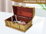 Yongwei Vintage Wooden Treasure Chest Jewelry Box with Lock V1366-AZ2-W-20537