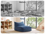 Artiss Bean Bag Chair Cover Soft Corduroy Stuffed Animal Storage Bean Bag Cover for BD-COVER-LOUNGE-S-BL