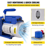 Vevor 5 Gallon Vacuum Chamber Silicone Expoxy Degassing With 3CFM 1/4HP Vacuum Pump 84 L/Min V952-QCKTZKB3CFM1-4J5TV3