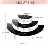 3 Tier Clear Cupcake Stand Risers, 2 Pack Perfume Stand OrganizerHalf Moon Dessert Stand, Acrylic V1369-AZ3-W-01865