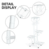 White Practical Plant Stand Wrought Iron Flower Pot Holder Corner Plant Shelf Organize V767-XJJ467-WT-G2