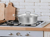 1Set Lightweight Stainless Steel Kitchen Pot Set Includes Frying Pan and Stock Pot V1370-AZ4-09689