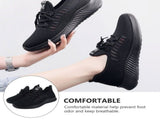 Women's Black Mesh Sneakers, Breathable Anti- Athletic Shoes for Running, Sports, and Casual Wear, 1 V1192-AZ-W-27289