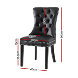 1 Set of 4 Artiss Dining Chairs Black Leather UPHO-C-DIN-1061-BKX4