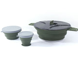 Outdoor Camping Foldable Pot, Silicone Hiking Cook Pot, Portable Picnic Cookware Set, Stainless V1265-YY-430