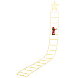 Jingle Jollys Christmas Ladder Lights Santa 3.4m 328LED Hanging Decor Warm White XMAS-MOT-D-LADDER-GD
