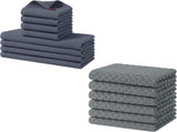 Homaxy 100% Cotton Kitchen Towels and Dishcloths Set, 12 x 12 Inches and 13 x 28 Inches, Set of 8 V1258-DP02-F-140