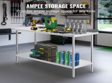 24 x 60 x 36 Inch Stainless Steel Work Table, Commercial Food Prep Worktable Heavy Duty Prep V952-CFBXGGZTLCWJ81648V0