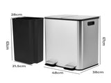 Toque 60L Pedal Bin Kitchen Waste Can Recycling Dustbin KT1029-AU