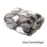 Riley Modern Pattern Faux Fur Throw Rug 127 x 152 cm Grey Camouflage V442-ATX-THROW-23RILEYCAMOUFLAGE-GREY-RE
