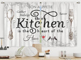 Kitchen Curtain 3-Piece Set - Gather & Savor Themed Window Drapes V1192-GMCS-1031-001
