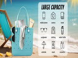 Waterproof Hexagon Mesh Beach Bag Large Capacity Travel Storage Tote for Swimwear Towel Sunglasses V1258-BAG-HS04-L-WHT