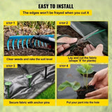 Weed Barrier, 5.8oz Landscape Fabric, 4ft x 300ft Cover Mat Heavy Duty Woven Grass Control V952-FCBY43005.8OZWK6GV0